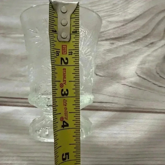 Tiara Glassware Ponderosa Pine 6” Footed Goblets Clear Vintage Set Of 4 - Picture 2 of 4